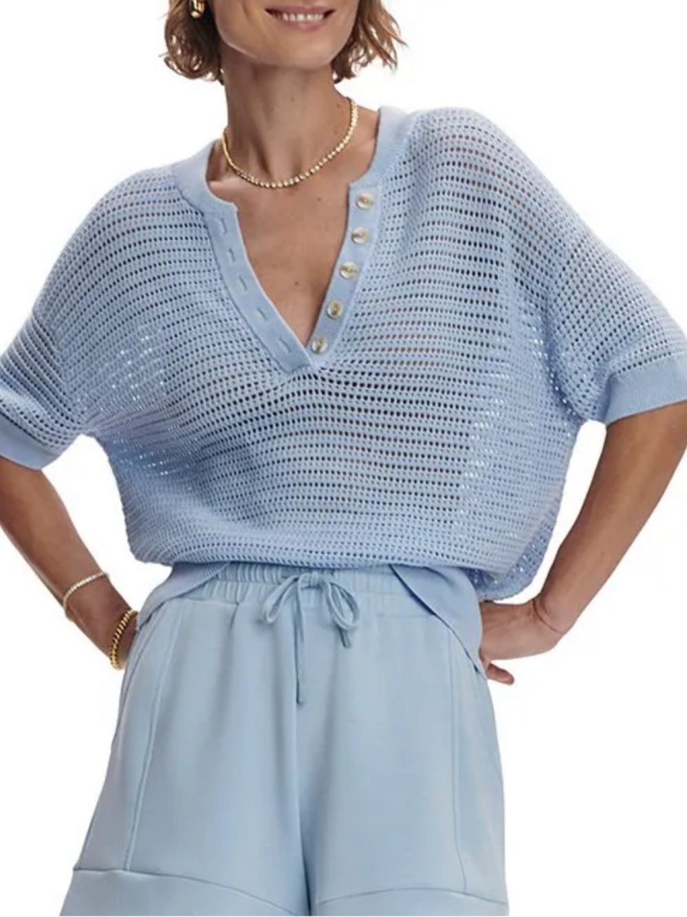 Varley Set, Atrium High Rise Short 4.5 in and Callie Top, Cashmere Blue, XS - Picture 5 of 15